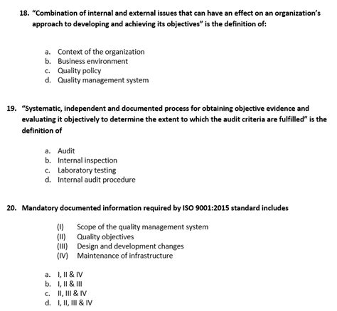 iso 9001:2015 quiz with answers pdf|ISO 9001 MCQ Questions Answers .